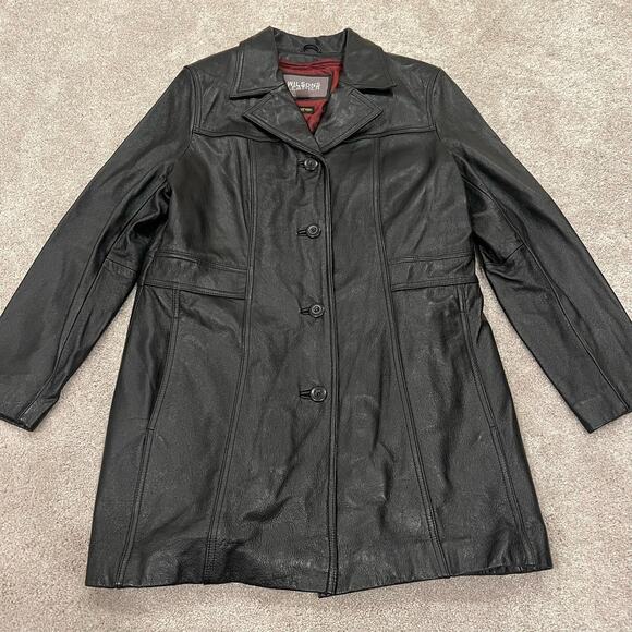 Wilsons Leather Women's Black Leather Jacket Thinsulate Insulation Size Large - Picture 8 of 11